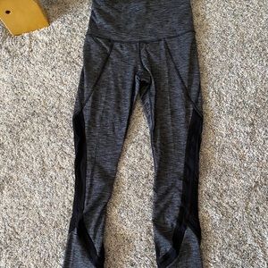 Athleta gray and black mesh leggings